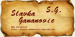 Slavka Gamanović vizit kartica